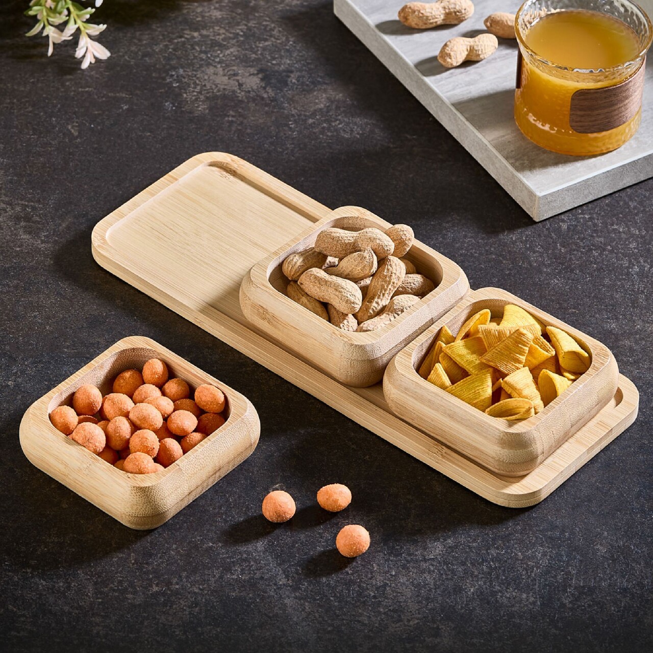 Set boluri pentru aperitive, Hermia, 964FRM3322, Dimensiuni tavă: 11 x 30 x 1 cm (1 bucată), Multicolor - imagine 4